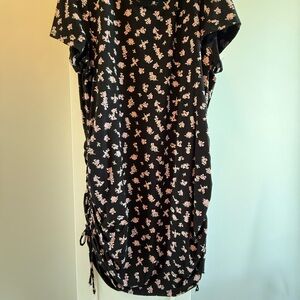 PINK Victoria's Secret Black Dress with Pink Floral Design
